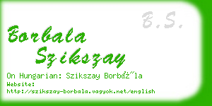 borbala szikszay business card